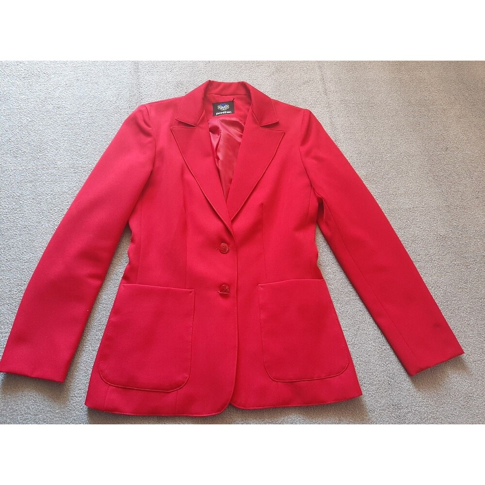 Panther 2 Button Blazer Sport Coat Jacket Women's 32" Chest Red Vintage